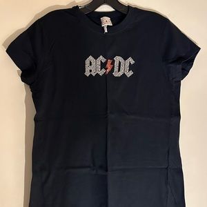 Anthill Authentic Rockware AC/DC Nailhead Logo Juniors Fitted T-Shirt - NWOT